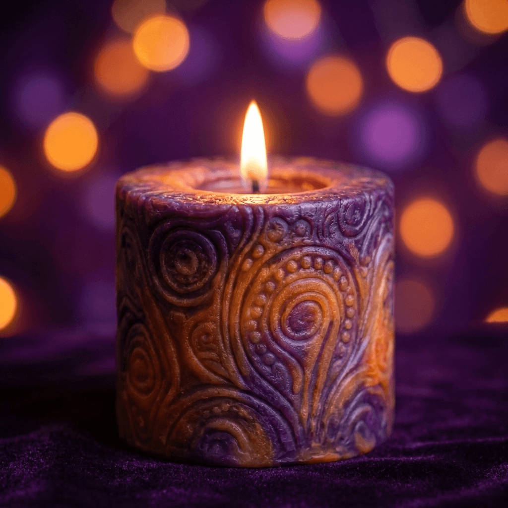 Carved pillar candle